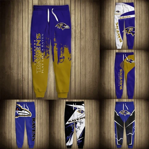 Baltimore Ravens Men's Sweatpants Athletic Print Pants Casual Loose Trousers Cover