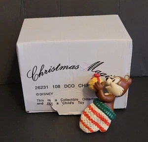 DISNEY vintage GROLIER CHIP of Chip and Dale CHRISTMAS ORNAMENT with BOX - Picture 1 of 3