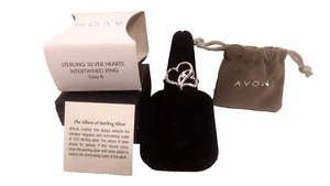 Avon 2015 Sterling Silver Hearts Intertwined Ring - Size 8 - Picture 1 of 5