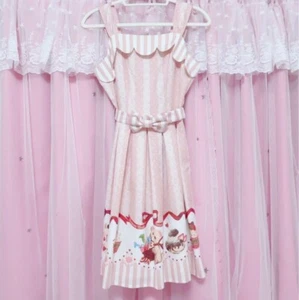 nnocent World Sweets Teddy Bear Jumper Skirt Pink Girly Dress Japan Rare Cute - Picture 1 of 3