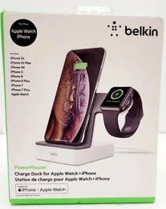 Belkin PowerHouse Charge Dock For Apple Watch & iPhone, Elegant Docking System - Picture 1 of 12