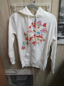 NWT Smurfs White Hoodie Sweatshirt Girls Jr Xs - Picture 1 of 4