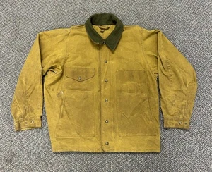Filson Tin Cloth Field Jacket Dark Tan Waxed Cotton Made in USA Mens Large - Picture 1 of 17