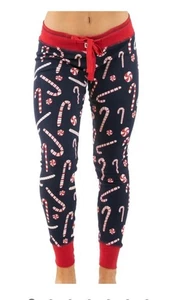 Lazy One Pajama Jogger Pants Womens Small Candy Cane Peppermints Drawstring EUC - Picture 1 of 8