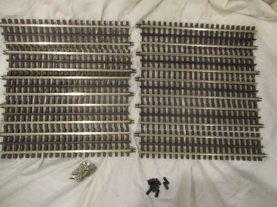 10 Atlas O Gauge 3 rail  Straight sections  10 # 6050 10 Inch track w clips - Image 1 of 4