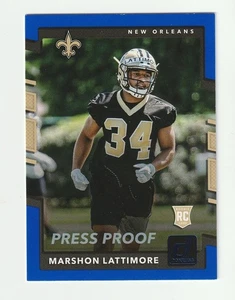 2017 Donruss Press Proof Blue #386 Marshon Lattimore RC, New Orleans Saints - Picture 1 of 2