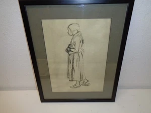 JEAN-FRANCOIS HIRSE signierte Kohlezeichnung - Bild 1 von 6