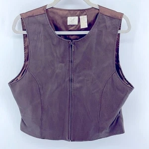 Emma James leather front full zip western rodeo vest sz 16 - Picture 1 of 6