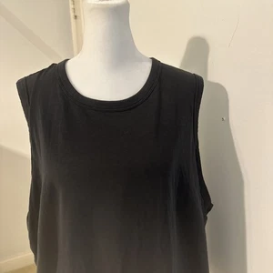 🍋 EUC Lululemon CLASSIC FIT COTTON BLEND TANK TOP 20 W1DGZS $48 BLACK - Picture 1 of 9