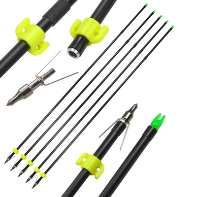 6/12pcs Bowfishing Arrows Fiberglass Broadheads Archery Bow Fishing Hunting 8mm - Image 1 of 4