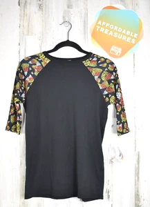 LuLaRoe Kids Shirt Girls Halloween Candy Corn Black Yellow Orange Sloan 12 - Picture 1 of 5