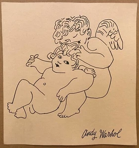 Andy Warhol - Ink Drawing 02 - Cherubs, Signed - Picture 1 of 5