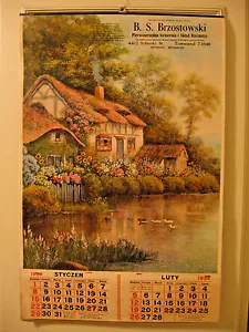 1939 De colección Polish Homestead B S BRZOSTOWSKI SUPERMERCADO calendario publicitario - Imagen 1 de 7