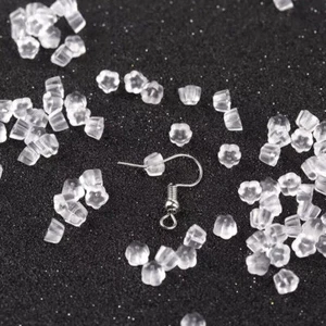 100x Earring Backs Flower Earrings Stoppers Caps Soft Clear Ear Ring Silicone - Picture 1 of 13