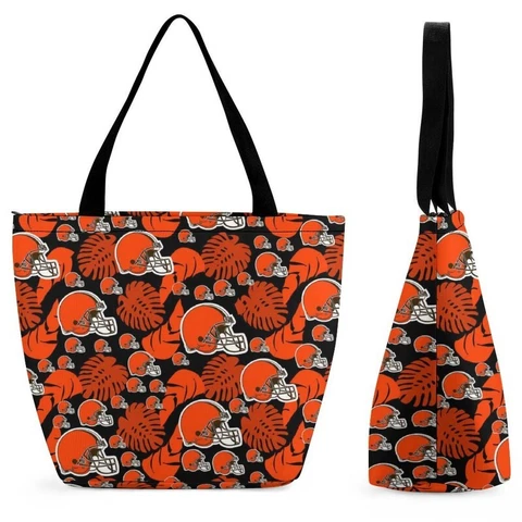 Cleveland Browns Fans Shopping Bag for Ladies ,Handbag Full Print Tote Bags Cover