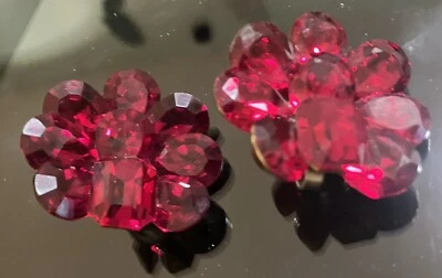 "Clips para zapatos o vestir de colección cristal rojo estrás Big Bling Wendy Gell 1 3/4""" Foto 1 de 4