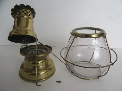 Antique 19th Century Holmes Booth & Hayden's Brass Skater Oil Lantern - Image 1 of 4