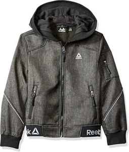 NWT Reebok Boys' Little Active Logo Hem Jacket Black Heather Size 7 $99 7C011 - Picture 1 of 1