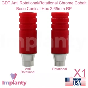 GDT Anti Rotational/Rotational Chrome Cobalt Base Conical Hex 2.65mm RP - Picture 1 of 7