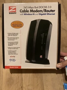 Zoom 8x4 DOCSIS 3.0 343 Mbps 802.11ac Cable Modem Router Model 5354 - Picture 1 of 1