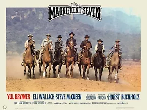THE MAGNIFICENT SEVEN 7 1960 quad poster print 30x40" Yul Brynner Steve McQueen - Picture 1 of 1