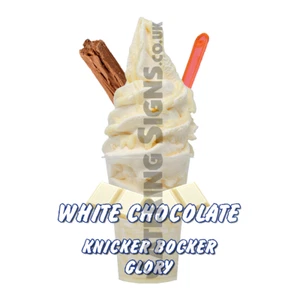 Chocolate blanco KBG Knickerbocker Glory Whippy Helado Pegatina - 16cm troquelado - Imagen 1 de 1