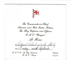 Alte Einladungskarte Amerika + Westindien Bahnhof H.M.S. Glasgow - Bild 1 von 2