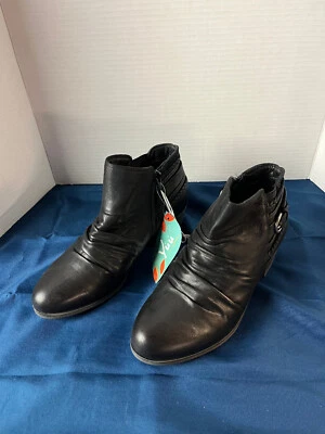 Zapatos negros para mujer YUU talla 8 W con cremallera nuevos con etiquetas tacón de 1,5" Foto 1 de 4