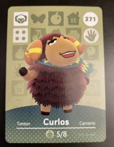 Curlos - 271 - Serie 3 - Carta Amiibo Autentica Animal Crossing - Foto 1 di 1