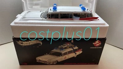 HOT WHEELS ELITE W1176 GHOSTBUSTERS ECTO 1 CADILLAC AMBULANCE 1:18 "please read" - Image 1 of 4