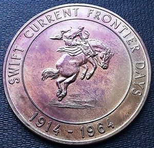 1964 Swift Current Sask. Frontier Days Trade Dollar - Beautiful Toning - UNC - Picture 1 of 2
