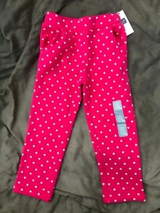 NWT GAP Girls Pants Size 4 kids Pink Harts Sweat pants side pockets - Picture 1 of 5