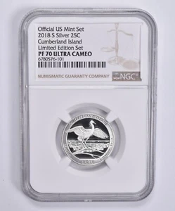PF70 UCam 2018-S Silver Quarter Cumberland Island Limited Edition Set NGC - Picture 1 of 5