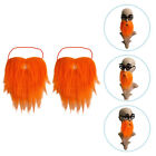  2 Pcs Party Fake Beards Facial Kit for Men Prom Mustache Cosplay Child