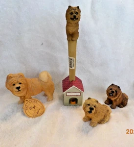 Lot of 3 Chow Chow figurines and a writing pen - Picture 1 of 15