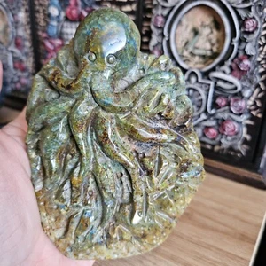 Natural Crystal Azurite Octopus Carving Freeform 514g - Picture 1 of 7