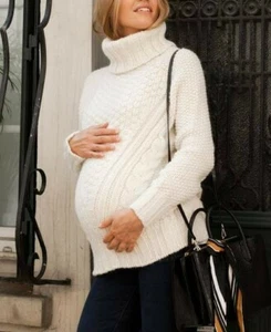 Envie de Fraise Thomas Ecru Maternity Sweater UK S NEW FREE NEXT DAY P&P (K) - Picture 1 of 5