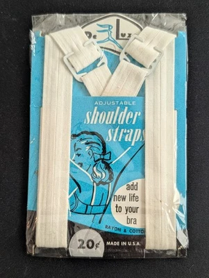 Vtg 1950s De Lux Bra Shoulder Straps – Rayon Cotton –Open Package NOS USA Pin-up - Image 1 of 2