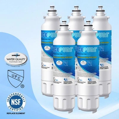 5 Pack Fit For LG LSXS26366S LG LT800P ADQ73613401 Fridge Water Filter Icepure - Image 1 of 4