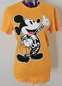 DISNEY MICKEY MOUSE SKELETON HALLOWEEN T-SHIRT MENS SIZE SMALL 34-36 - Picture 1 of 5