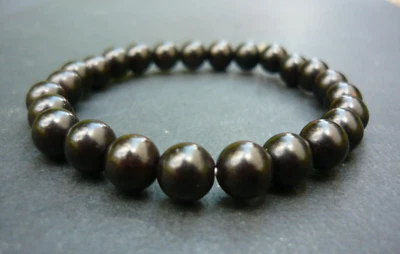 Bracelet de perles en Bois d'Ebène naturel, Sur mesure Homme Femme - Photo 1/3