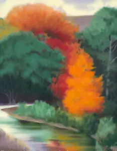 "Herbstmedley" von Robert Striffolino. Limitierte Auflage signierter Siebdruck. - Bild 1 von 3