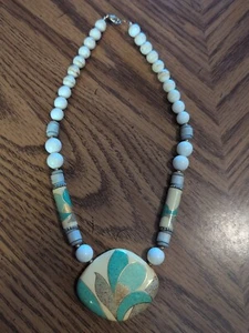 Vintage Böhmische Keramik Perlenkette - Bild 1 von 3