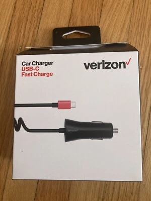 Cargador de coche Verizon VPCPDTYPEC-M1 6 pies 3 amperios carga rápida USB-C - negro Foto 1 de 4