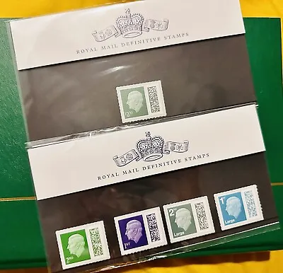 2023 Pair King Charles Iii Definitive Stamps & Tariff Packs Royal Mail Gb Uk • 23.02£