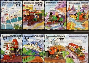 DOMINICA 1987 1066-73 Dibujos animados de Disney 60th Ann Mickey Mouse Goofy Pato Donald MNH - Imagen 1 de 1