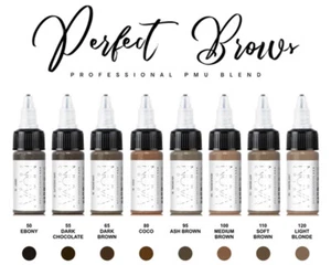 Nuva Colors EYEBROW INK 8-Pack Set 1/2-oz Permanent Makeup Pigment PMU Supplies - Picture 1 of 2