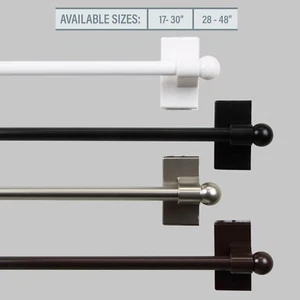 Magnetic Curtain Rod, 28 - 48 inch long - choose from 4 colors - Picture 1 of 16
