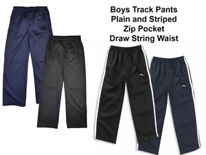 Boys Track Trousers Tracksuit Bottoms  Navy or Black Ages 2-3 up to 13 Years - Picture 1 of 7