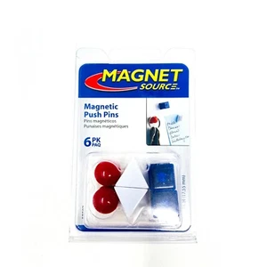 Master Magnet 07507 Utility Magnets Push Pins Red White Blue (6-Piece per Pack) - Picture 1 of 5